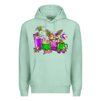 Seafoam Mardi Gras coffee cups Premium Hoodie - HowdyJamesFarm