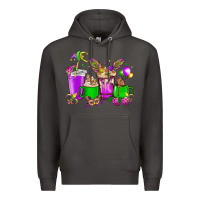 Smoke Mardi Gras coffee cups Premium Hoodie - HowdyJamesFarm