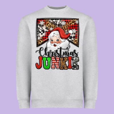 Christmas Junkie Santa Claus Heavyweight Sweatshirt Designed By Jasminsmagicworld