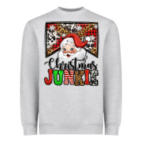 Heather Grey Christmas junkie Santa Claus Heavyweight Sweatshirt - Jasminsmagicworld
