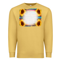 Antique Gold Serape Bleached Sunflowers Leopard Background Premium Sweatshirt - CowCowDesign
