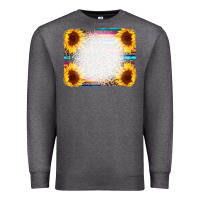 Charcoal Heather Serape Bleached Sunflowers Leopard Background Premium Sweatshirt - CowCowDesign