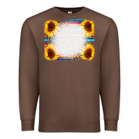 Chestnut Serape Bleached Sunflowers Leopard Background Premium Sweatshirt - CowCowDesign