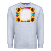Heather Grey Serape Bleached Sunflowers Leopard Background Premium Sweatshirt - CowCowDesign