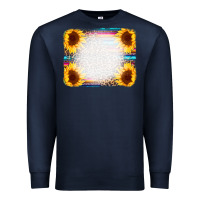Navy Serape Bleached Sunflowers Leopard Background Premium Sweatshirt - CowCowDesign