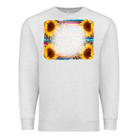 Oatmeal Heather Serape Bleached Sunflowers Leopard Background Premium Sweatshirt - CowCowDesign