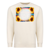 Sandshell Serape Bleached Sunflowers Leopard Background Premium Sweatshirt - CowCowDesign