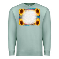 Seafoam Serape Bleached Sunflowers Leopard Background Premium Sweatshirt - CowCowDesign