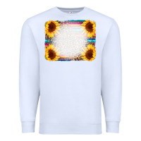 White Serape Bleached Sunflowers Leopard Background Premium Sweatshirt - CowCowDesign