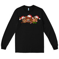 Black christmas red angus cows Long Sleeve Tee - LillyAllenDesigns