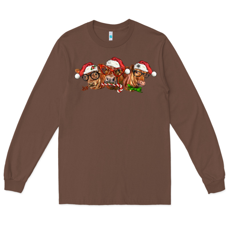 Christmas Red Angus Cows Long Sleeve Tee by LillyAllenDesigns | Teevron
