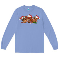 Colony Blue christmas red angus cows Long Sleeve Tee - LillyAllenDesigns
