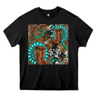Black cowboy boot and gemstone Heavy Core Tee - BundleAndBundleShop