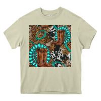 Mossy cowboy boot and gemstone Heavy Core Tee - BundleAndBundleShop