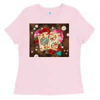 Bubblegum Pink playing cards and pearls Ladies Tee - AdoDesignShop