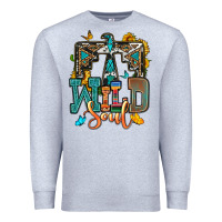 Heather Grey western wild soul Premium Sweatshirt - OliviaCreatesArt