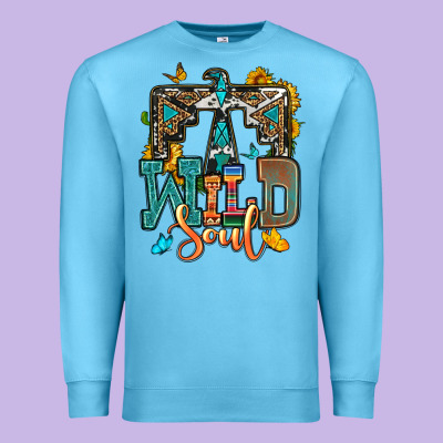 Western Wild Soul Premium Sweatshirt Designed By Oliviacreatesart