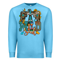 Ocean Blue western wild soul Premium Sweatshirt - OliviaCreatesArt