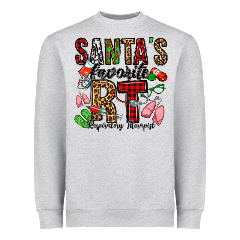 Santa's Favorite Rt Respiratory Therapist Heavyweight Sweatshirt by Jasminsmagicworld | Teevron