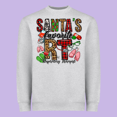 Santa's Favorite Rt Respiratory Therapist Heavyweight Sweatshirt Designed By Jasminsmagicworld