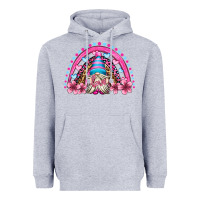 Heather Grey valentine's day rainbow gnome olivia Heavyweight Hoodie - OliviaCreatesArt