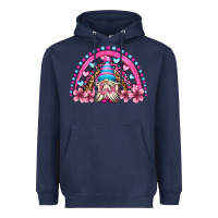 Navy valentine's day rainbow gnome olivia Heavyweight Hoodie - OliviaCreatesArt