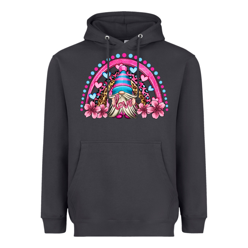 Valentine's Day Rainbow Gnome Olivia Heavyweight Hoodie by OliviaCreatesArt | Teevron
