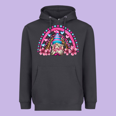 Valentine's Day Rainbow Gnome Olivia Heavyweight Hoodie Designed By Oliviacreatesart