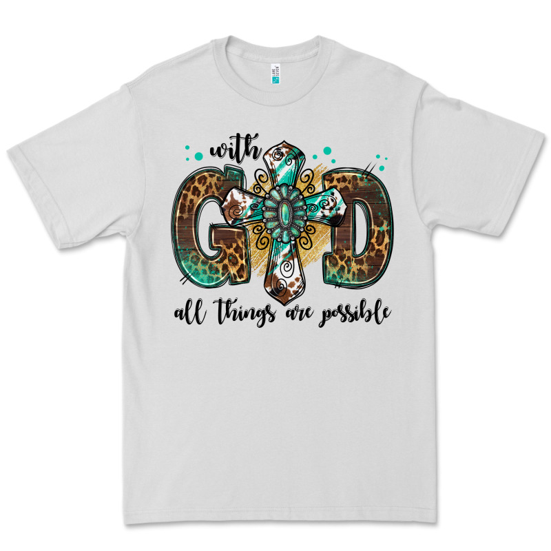 With God All Things Are Possible Gemstone Cross Premium Tee by Jasminsmagicworld | Teevron
