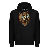 Black Papa Bear Premium Hoodie - HowdyJamesFarm