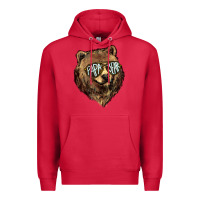 Cardinal Papa Bear Premium Hoodie - HowdyJamesFarm