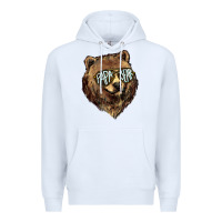 White Papa Bear Premium Hoodie - HowdyJamesFarm