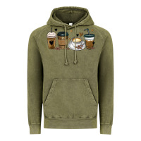 Vintage Olive coffee latte coffee cups Vintage Hoodie - MaliasSmallBusiness