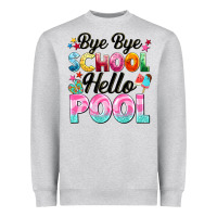 Heather Grey bye bye school hello pool Heavyweight Sweatshirt - BarkalooDesign