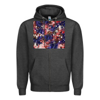 Charcoal Heather American flag sparkly  tumbler Zipper Hoodie - HowdyJamesFarm