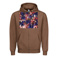 Chestnut American flag sparkly  tumbler Zipper Hoodie - HowdyJamesFarm