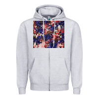 Heather Grey American flag sparkly  tumbler Zipper Hoodie - HowdyJamesFarm