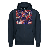 Navy American flag sparkly  tumbler Zipper Hoodie - HowdyJamesFarm