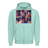 Seafoam American flag sparkly  tumbler Zipper Hoodie - HowdyJamesFarm