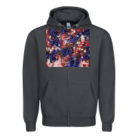Smoke American flag sparkly  tumbler Zipper Hoodie - HowdyJamesFarm