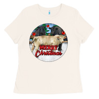 Bone Merry Christmas Charolais Bull Ladies Tee - RanaPortraitStore