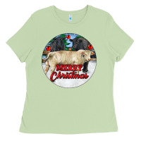 Matcha Merry Christmas Charolais Bull Ladies Tee - RanaPortraitStore