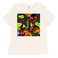 Bone margarita and taco seamless pattern Ladies Tee - BundleAndBundleShop