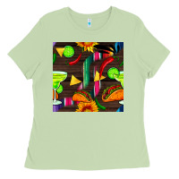 Margarita And Taco Seamless Pattern Ladies Tee | Teevron