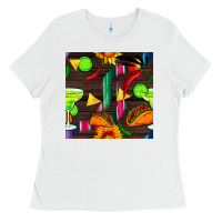 White margarita and taco seamless pattern Ladies Tee - BundleAndBundleShop