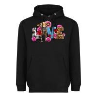 Black love with cow olivia Heavyweight Hoodie - OliviaCreatesArt
