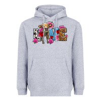 Heather Grey love with cow olivia Heavyweight Hoodie - OliviaCreatesArt