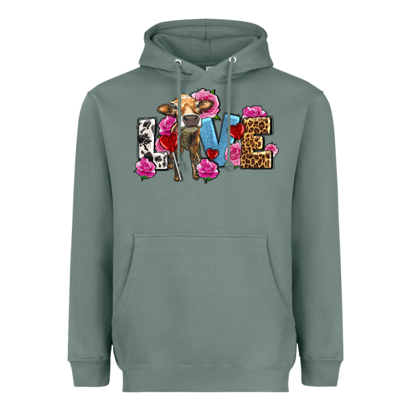 Love With Cow Olivia Heavyweight Hoodie by OliviaCreatesArt | Teevron