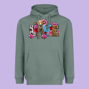 Love With Cow Olivia Heavyweight Hoodie Designed By Oliviacreatesart