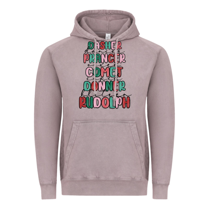 Dasher Dancer Prancer Vixer Comet Cupid Donner Bli Vintage Hoodie by MaliasSmallBusiness | Teevron